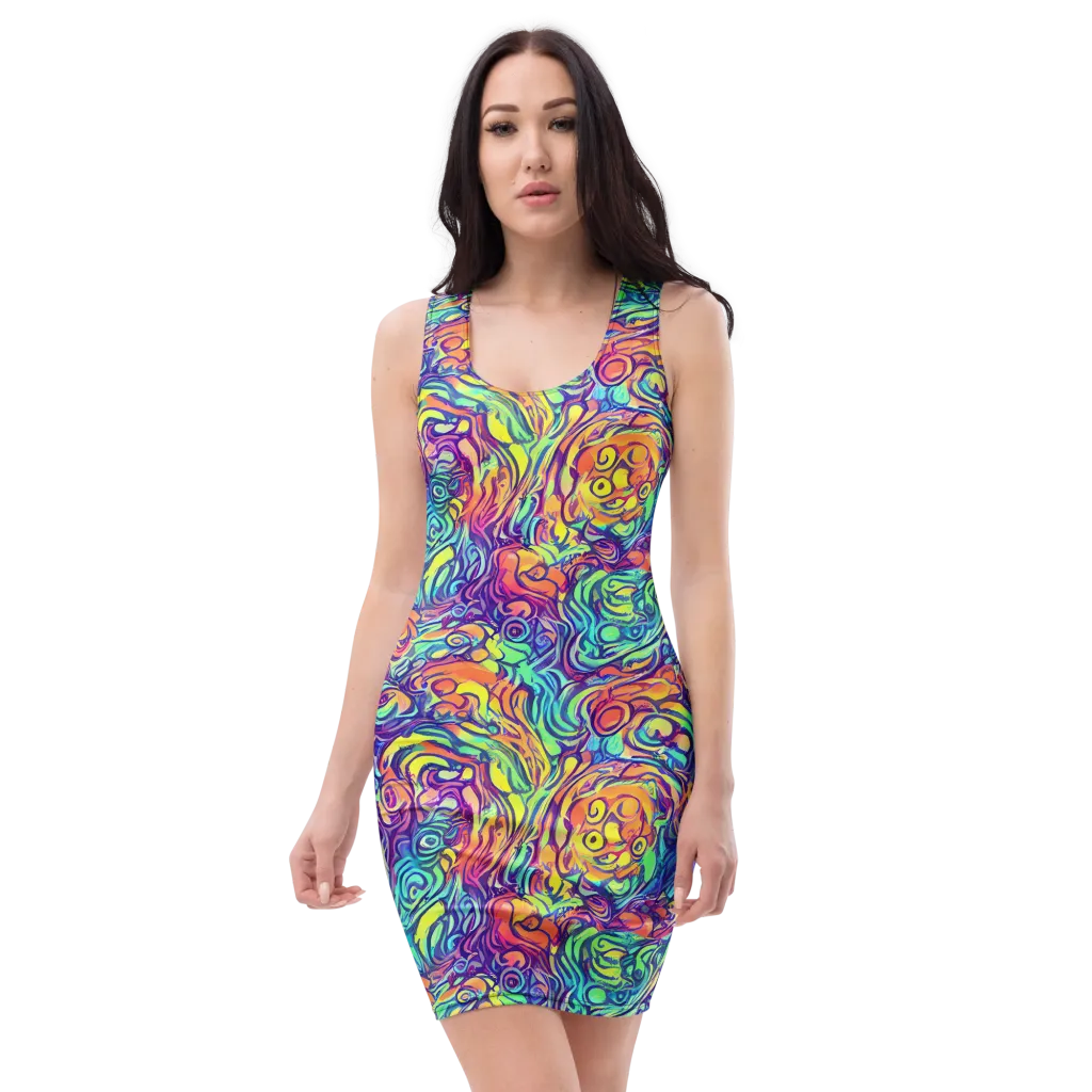 Citrus Voltage on Bodycon Dress — Front