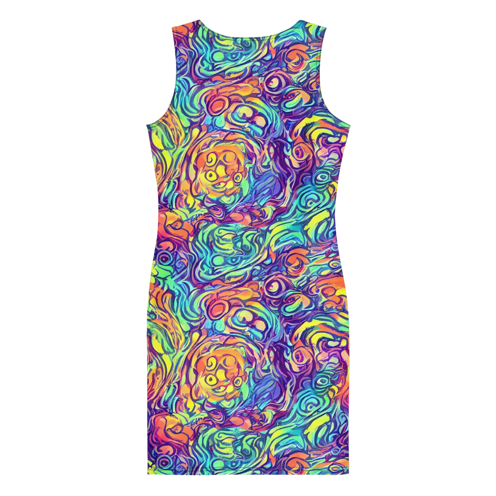 Citrus Voltage on Bodycon Dress — Back