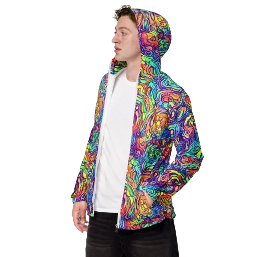Citrus Voltage on a Men's Windbreaker