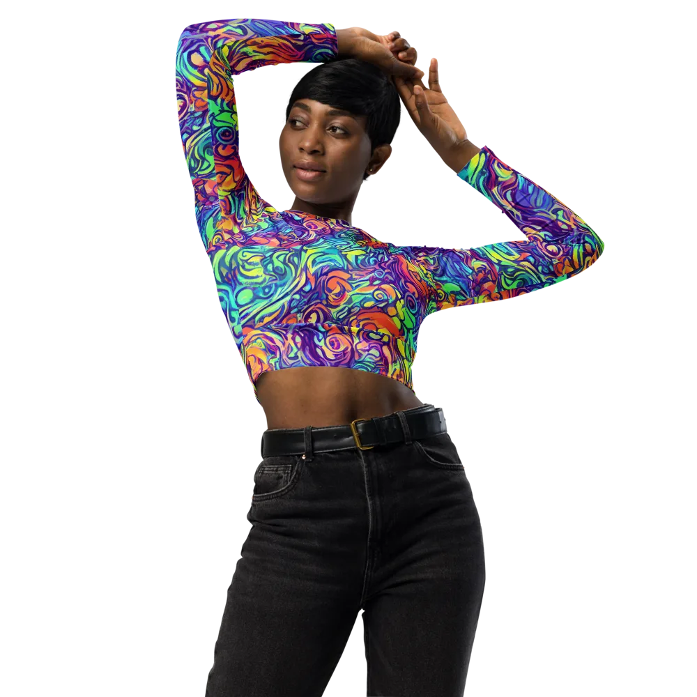 Citrus Voltage on Long Sleeve Crop Top — Front