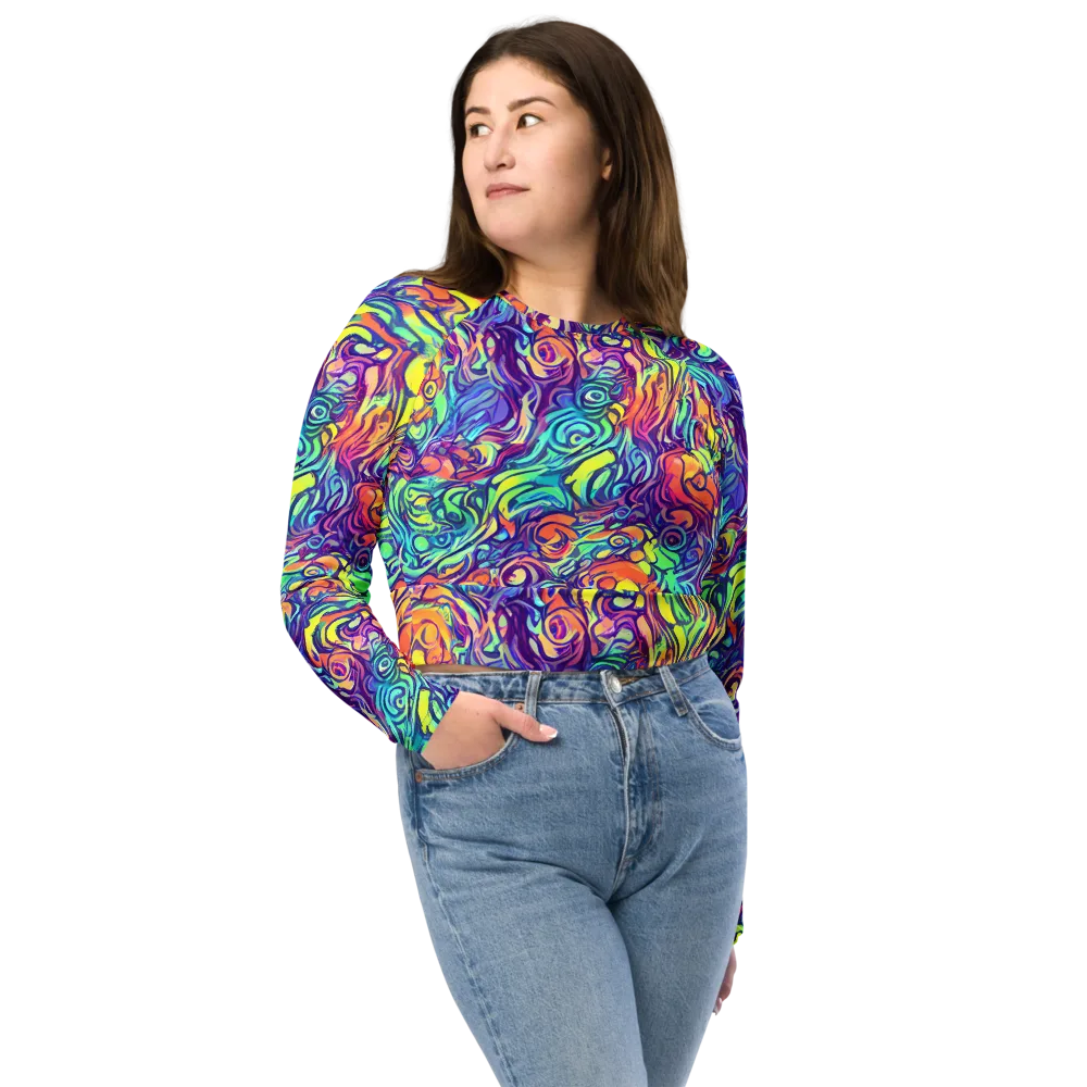 Citrus Voltage on Long Sleeve Crop Top — Front