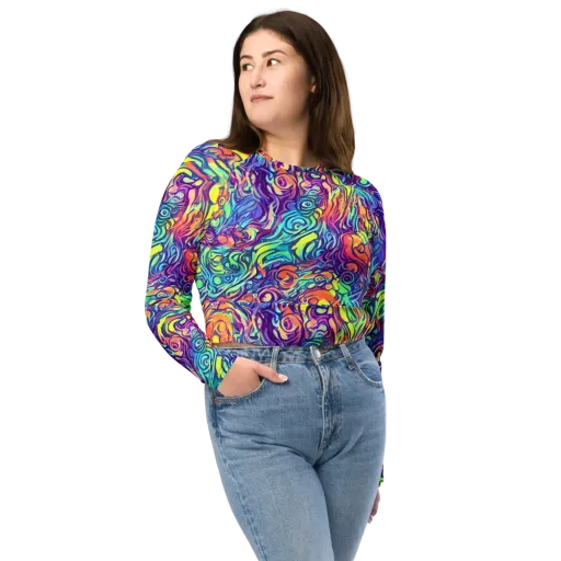 Citrus Voltage on a Long Sleeve Crop Top