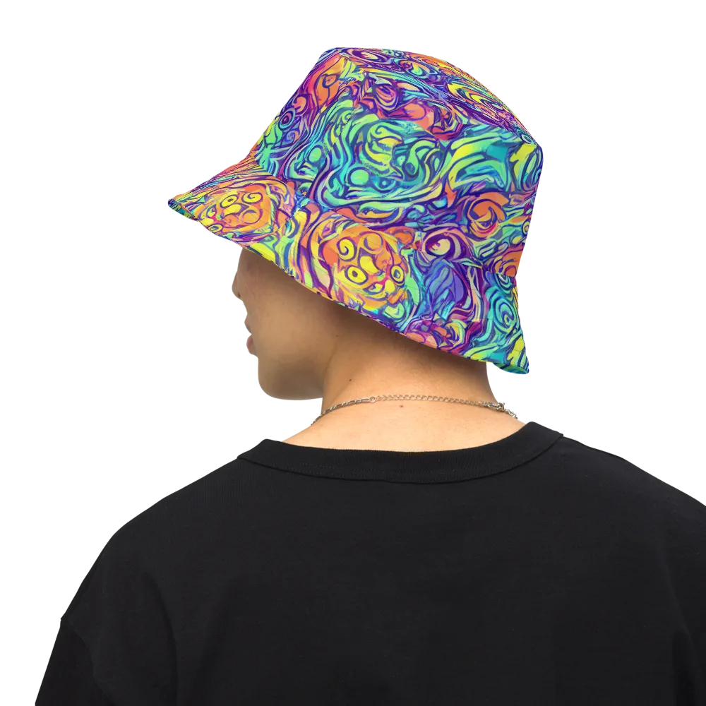 Citrus Voltage on Reversible Bucket Hat — Back Inside