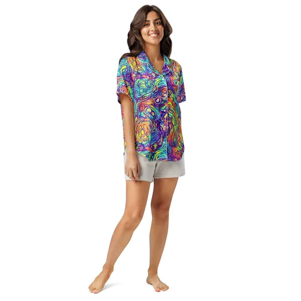Citrus Voltage on Women's Short Sleeve Pajama Top — Front