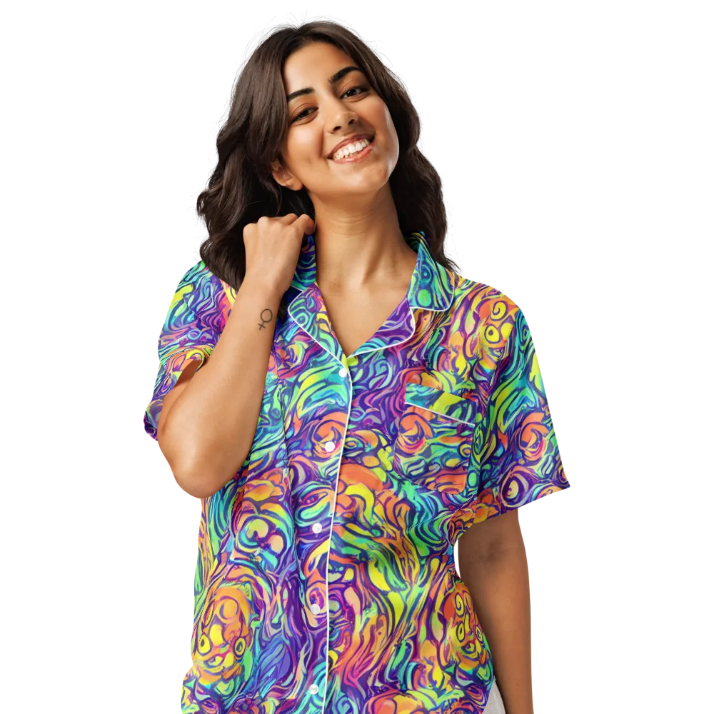 Citrus Voltage on Women's Short Sleeve Pajama Top — Front