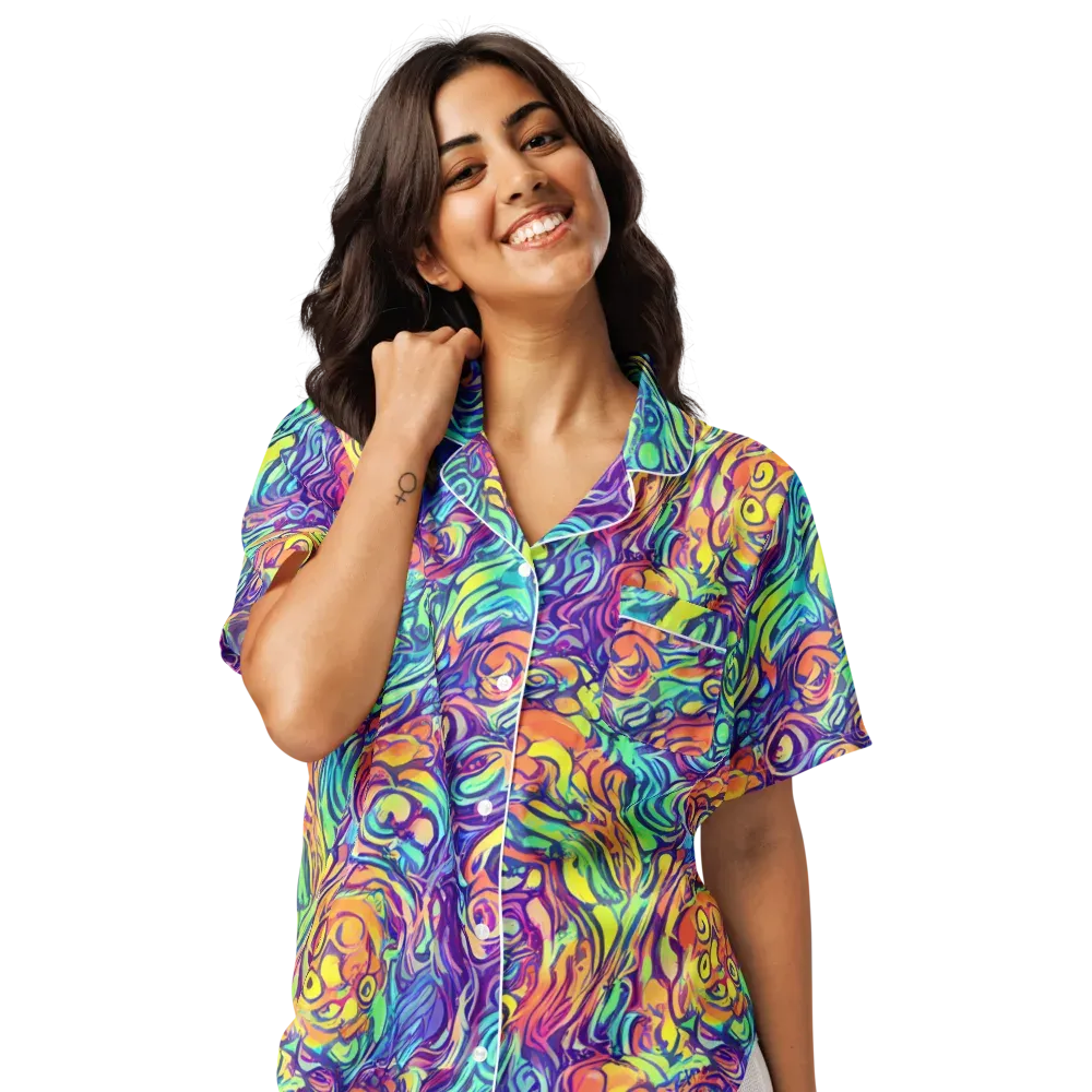 Citrus Voltage on Women's Short Sleeve Pajama Top — Front