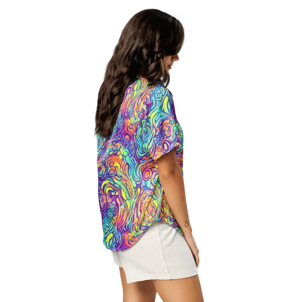 Citrus Voltage on Women's Short Sleeve Pajama Top — Right Back