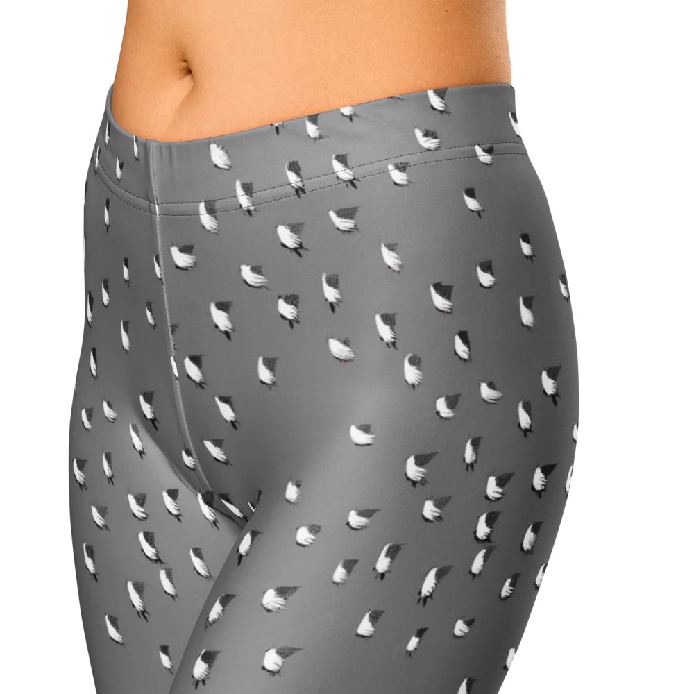 Silver Wings on Capri Leggings — Zoomed-in