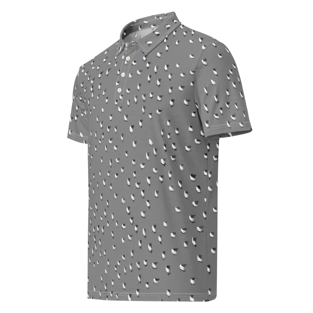 Silver Wings on Men's Slim Fit Polo Shirt — Left Front
