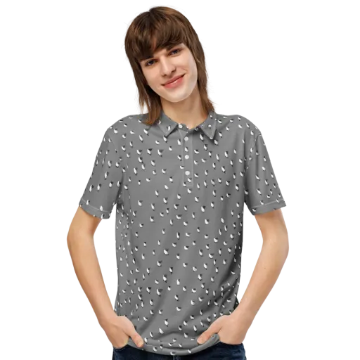 Silver Wings on a Men's Slim Fit Polo Shirt