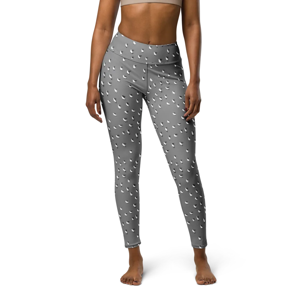 Silver Wings on Yoga Leggings — Front