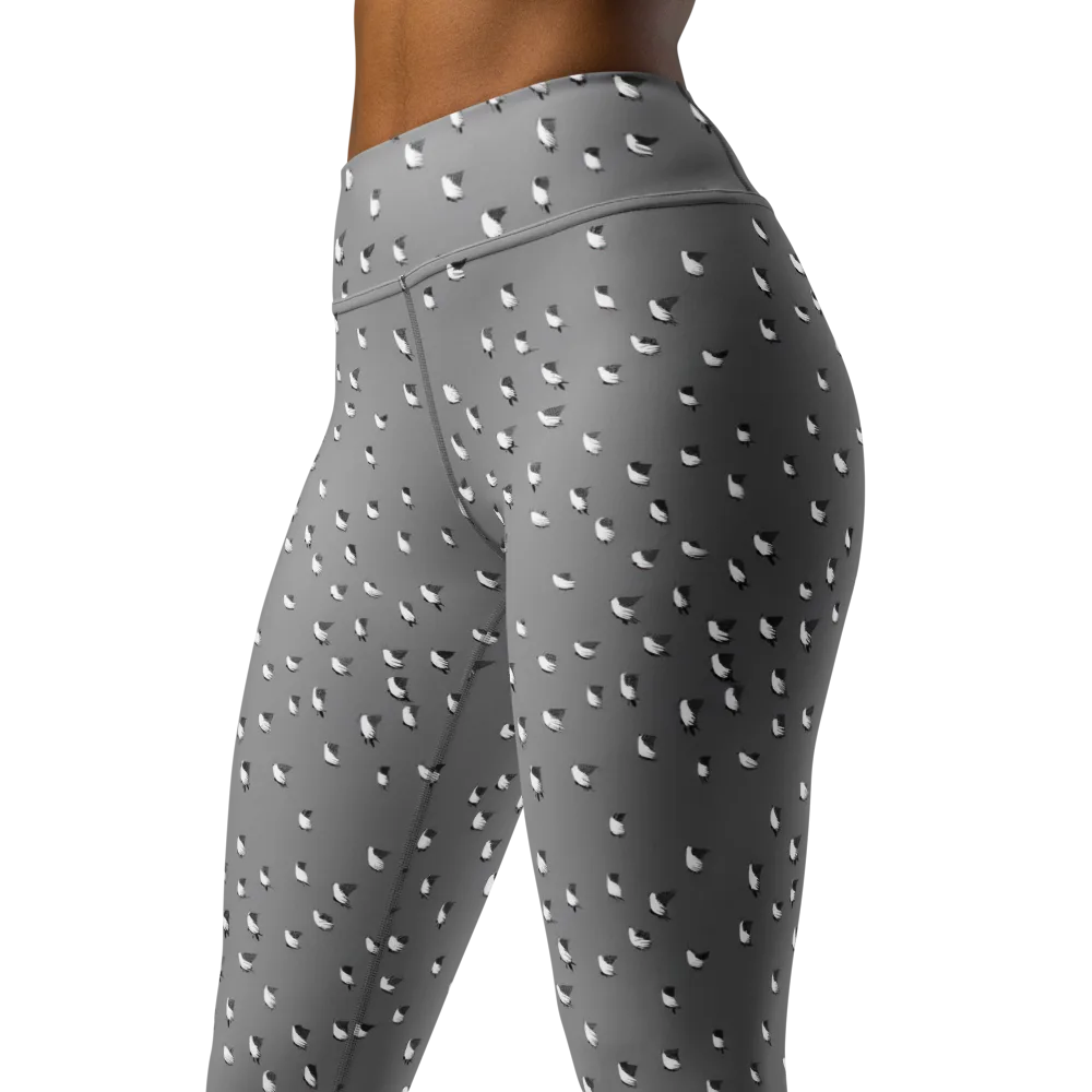 Silver Wings on Yoga Leggings — Left Front