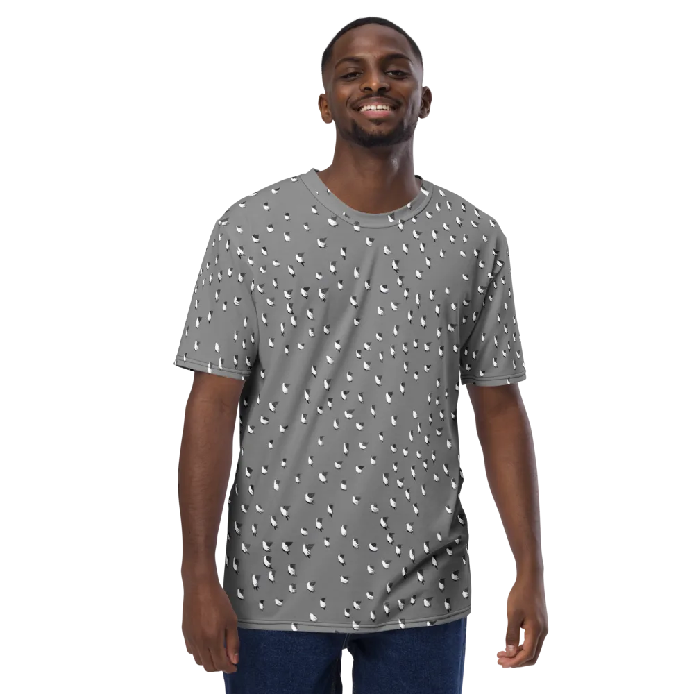 Silver Wings on Men's Crew Neck T-Shirt — Front