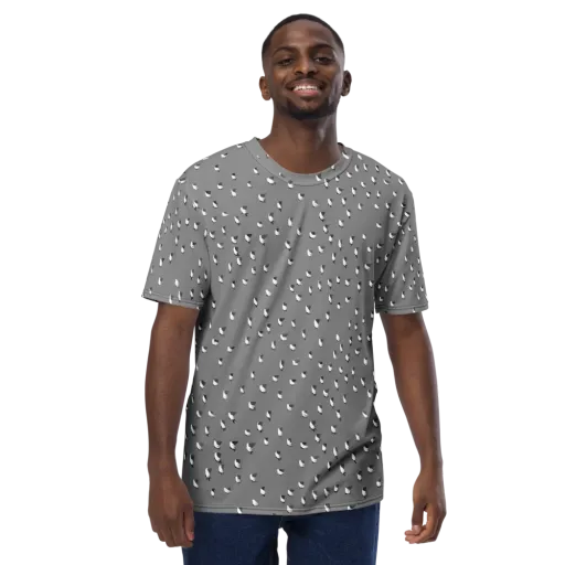 Silver Wings on a Men's Crew Neck T-Shirt