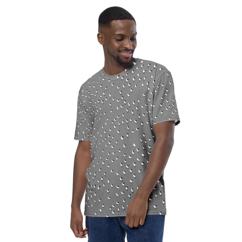Silver Wings on Men's Crew Neck T-Shirt — Left