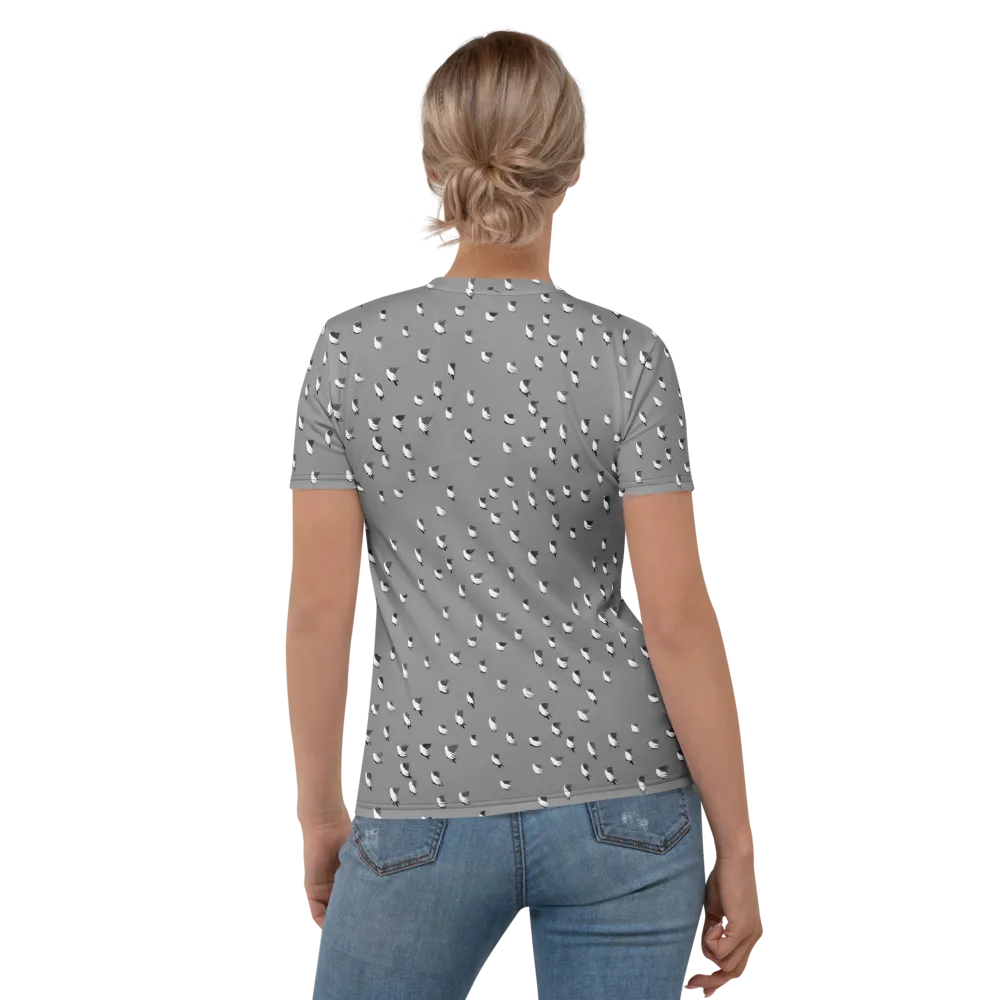 Silver Wings on Women's Crew Neck T-Shirt — Back
