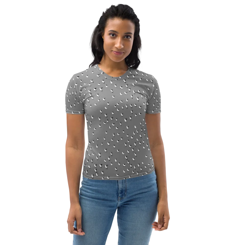 Silver Wings on Women's Crew Neck T-Shirt — Front