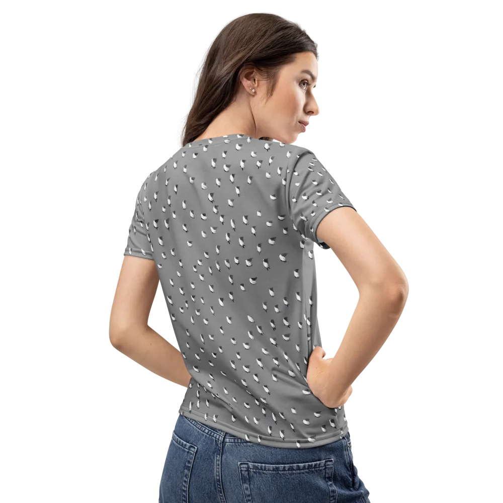 Silver Wings on Women's Crew Neck T-Shirt — Back