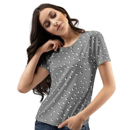 Silver Wings on a Women's Crew Neck T-Shirt