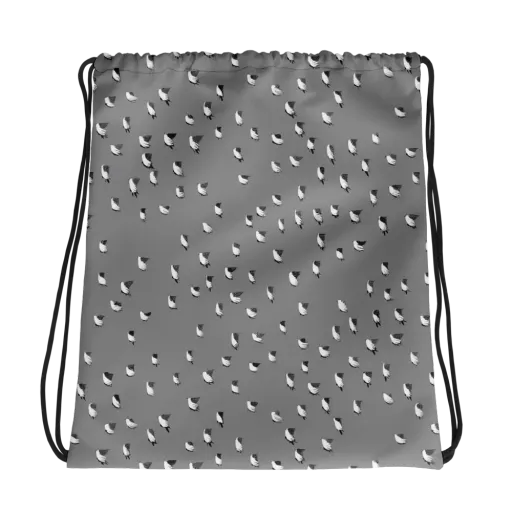 Silver Wings on a Drawstring Bag