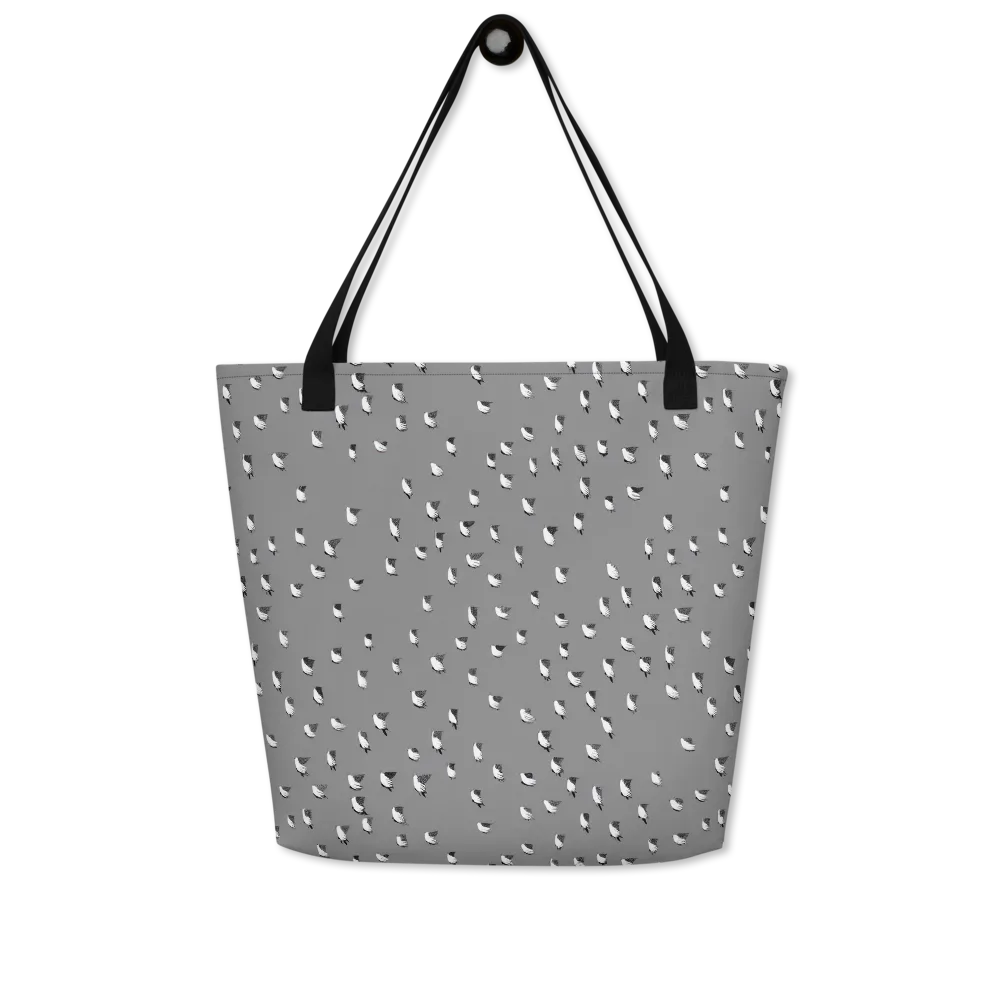 Silver Wings on Large Tote Bag W/ Pocket — Front