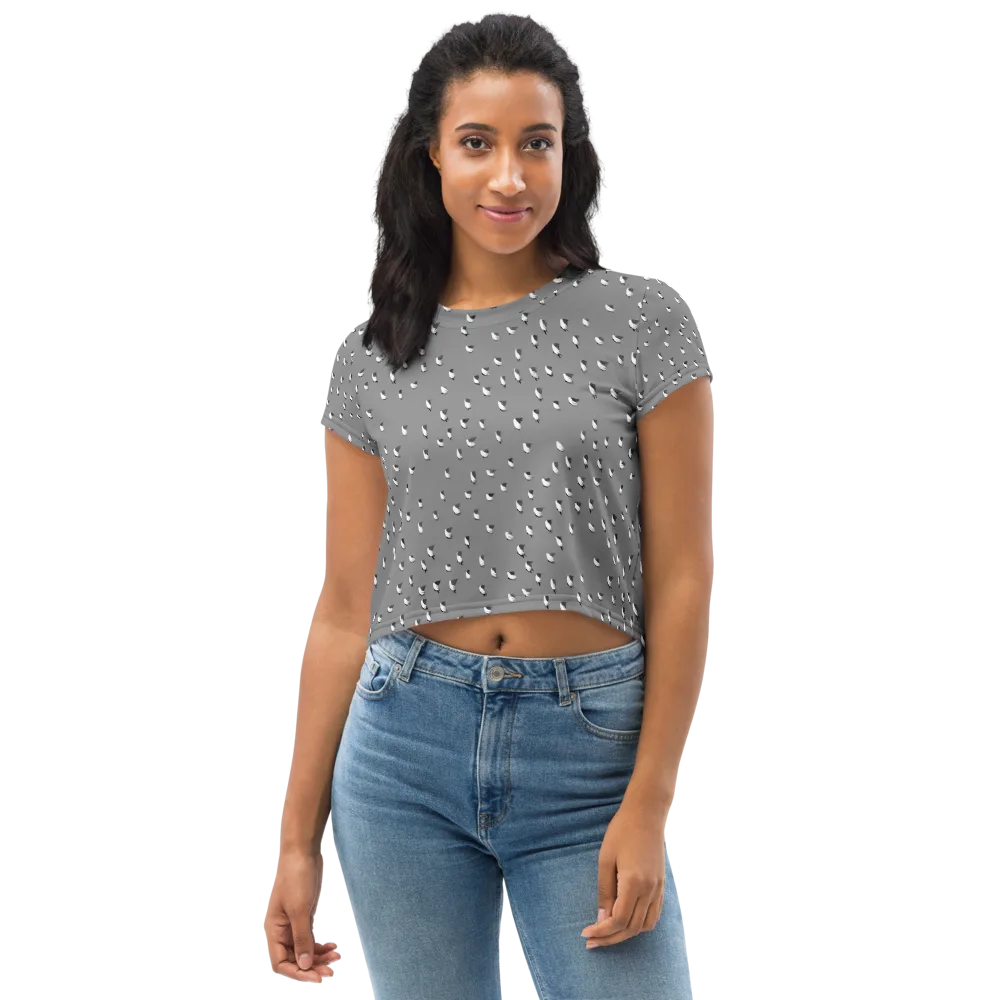 Silver Wings on Crop Tee — Front