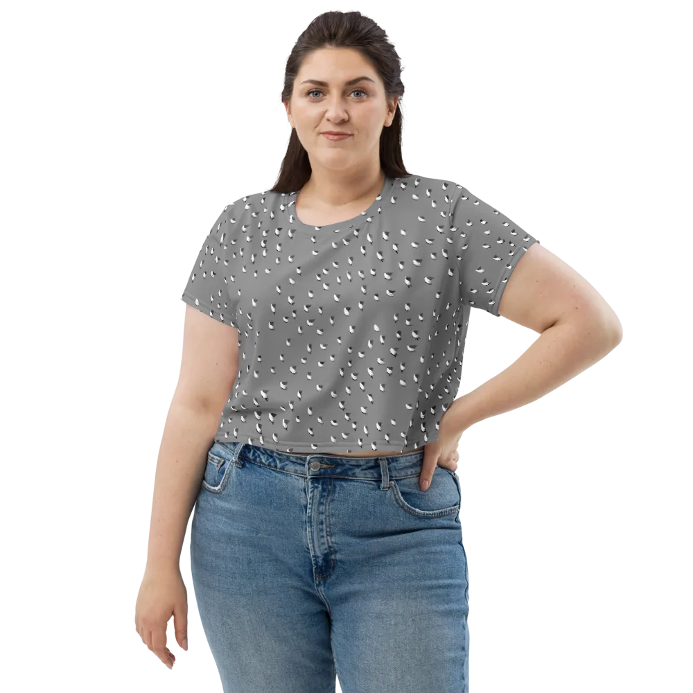 Silver Wings on Crop Tee — Front