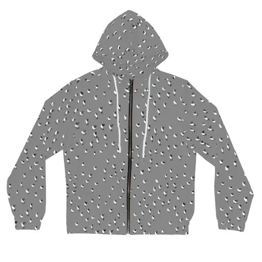 Silver Wings on a Women's Full-Zip Hoodie
