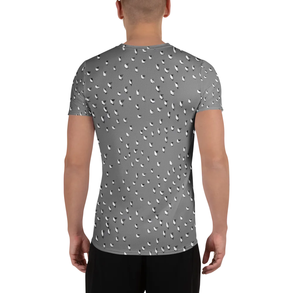 Silver Wings on Men's Athletic T-Shirt — Back