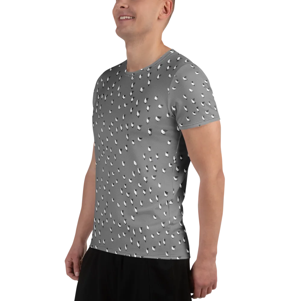 Silver Wings on Men's Athletic T-Shirt — Left