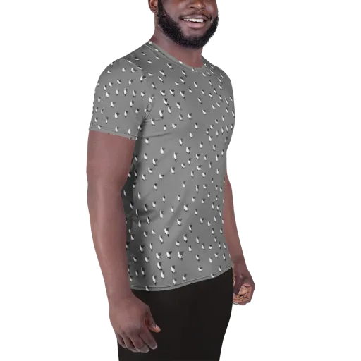 Silver Wings on a Men's Athletic T-Shirt