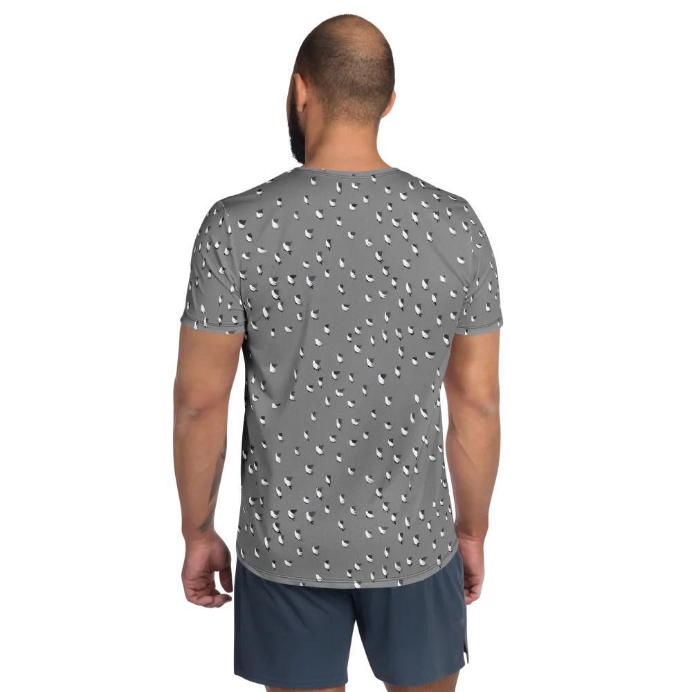 Silver Wings on Men's Athletic T-Shirt — Back