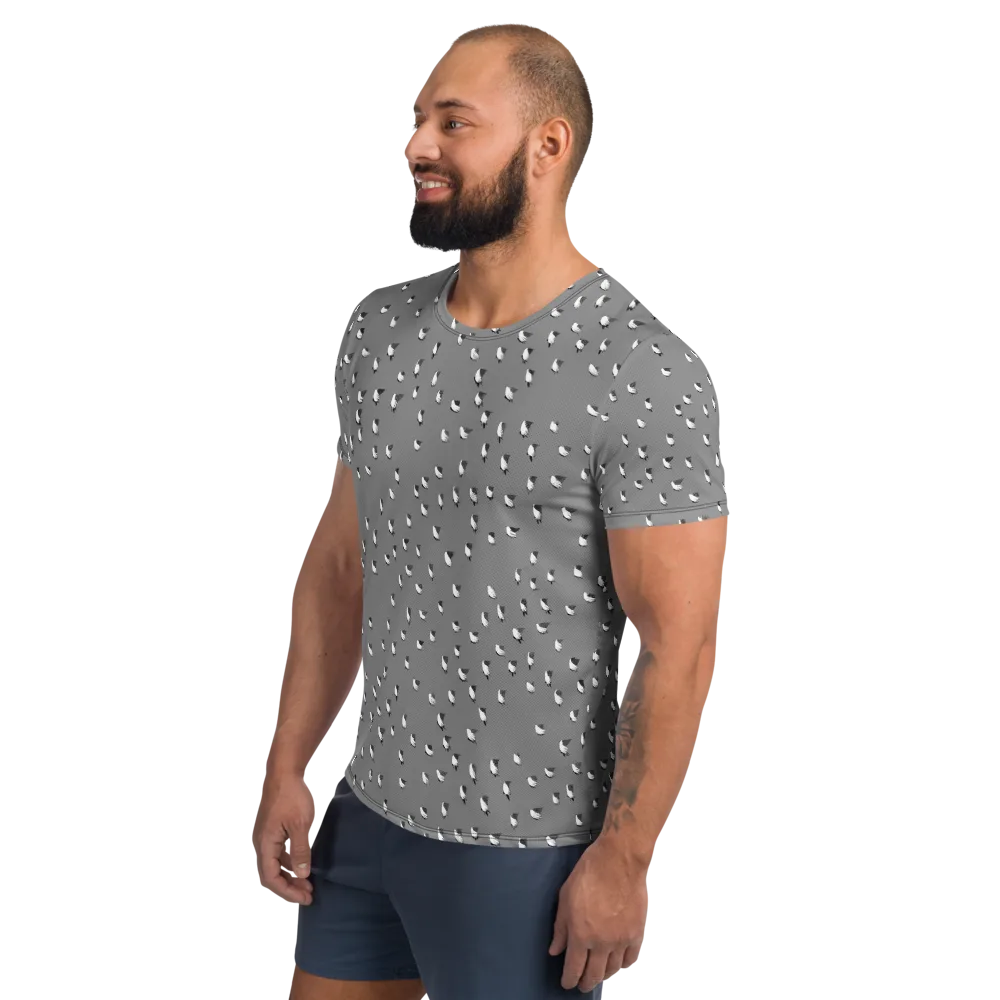 Silver Wings on Men's Athletic T-Shirt — Left