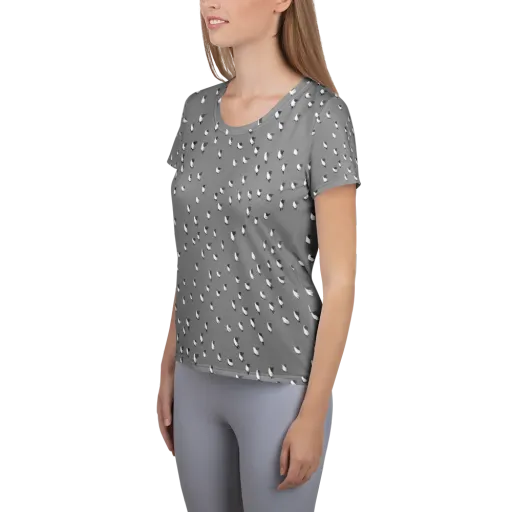 Silver Wings on a Women's Athletic T-Shirt