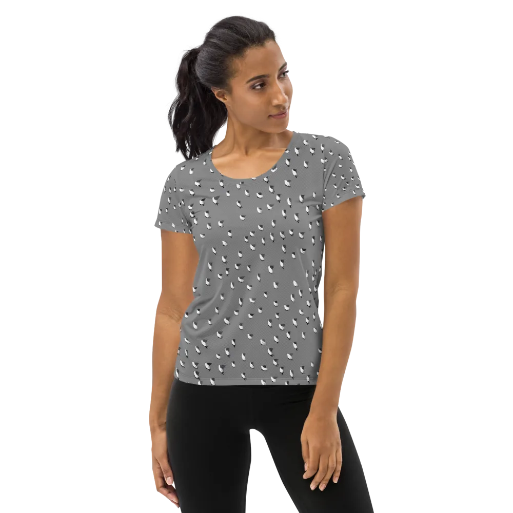 Silver Wings on Women's Athletic T-Shirt — Front
