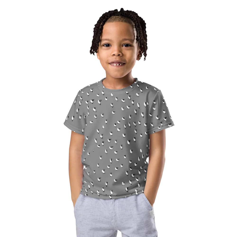 Silver Wings on Kids Crew Neck T-Shirt — Front