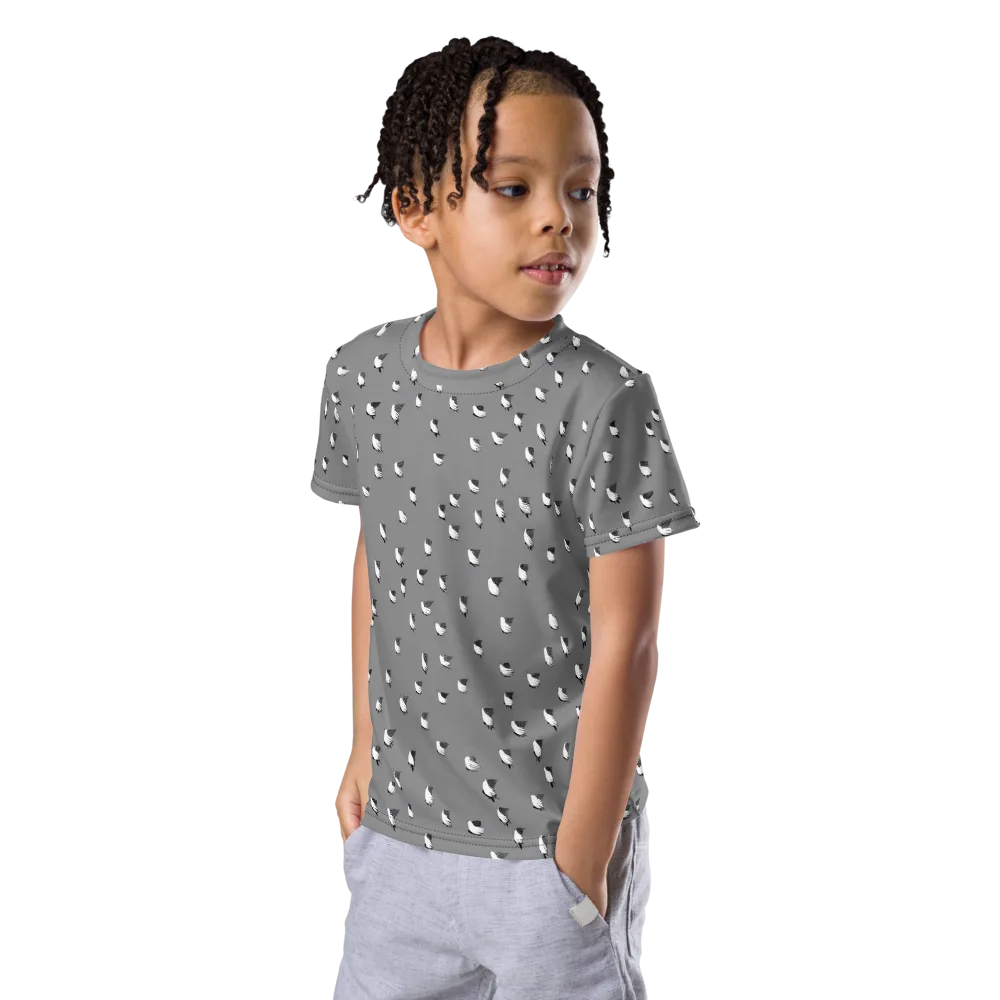 Silver Wings on Kids Crew Neck T-Shirt — Left Front