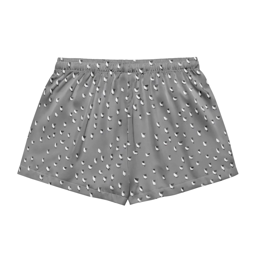Silver Wings on Women's Pajama Shorts — Back
