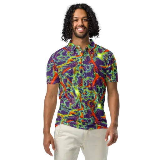 Plasma Maze on a Men's Slim Fit Polo Shirt