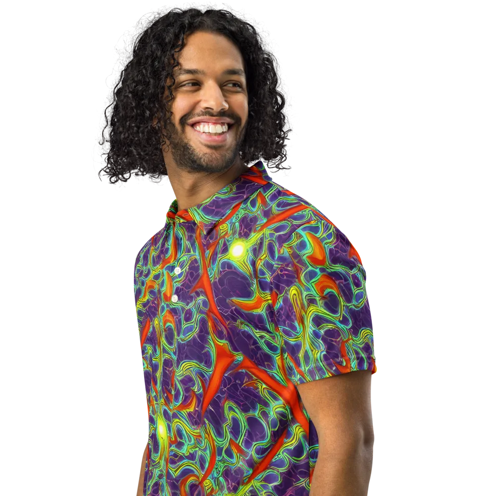Plasma Maze on Men's Slim Fit Polo Shirt — Left Front