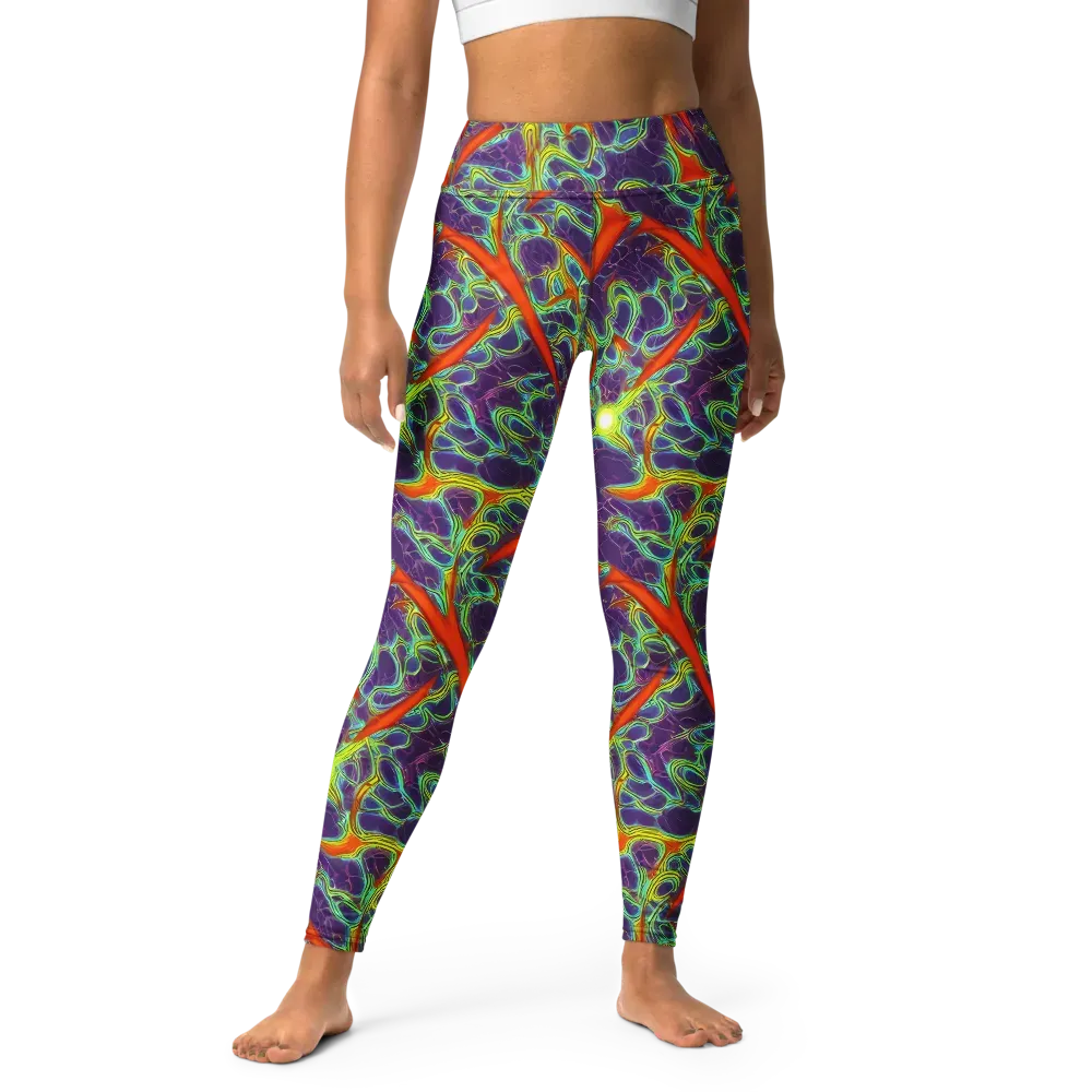 Plasma Maze on Yoga Leggings — Front
