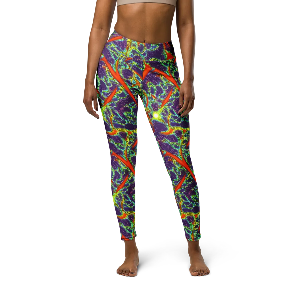 Plasma Maze on Yoga Leggings — Front
