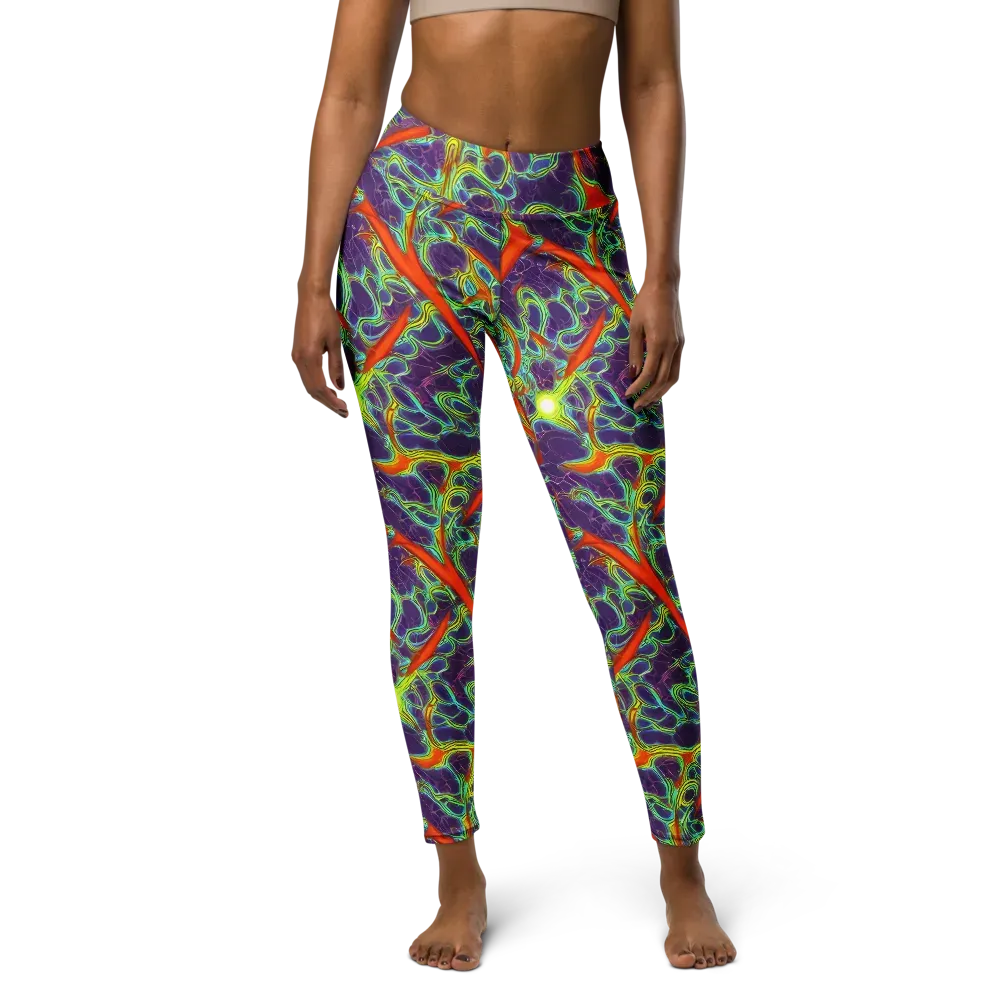 Plasma Maze on Yoga Leggings — Front