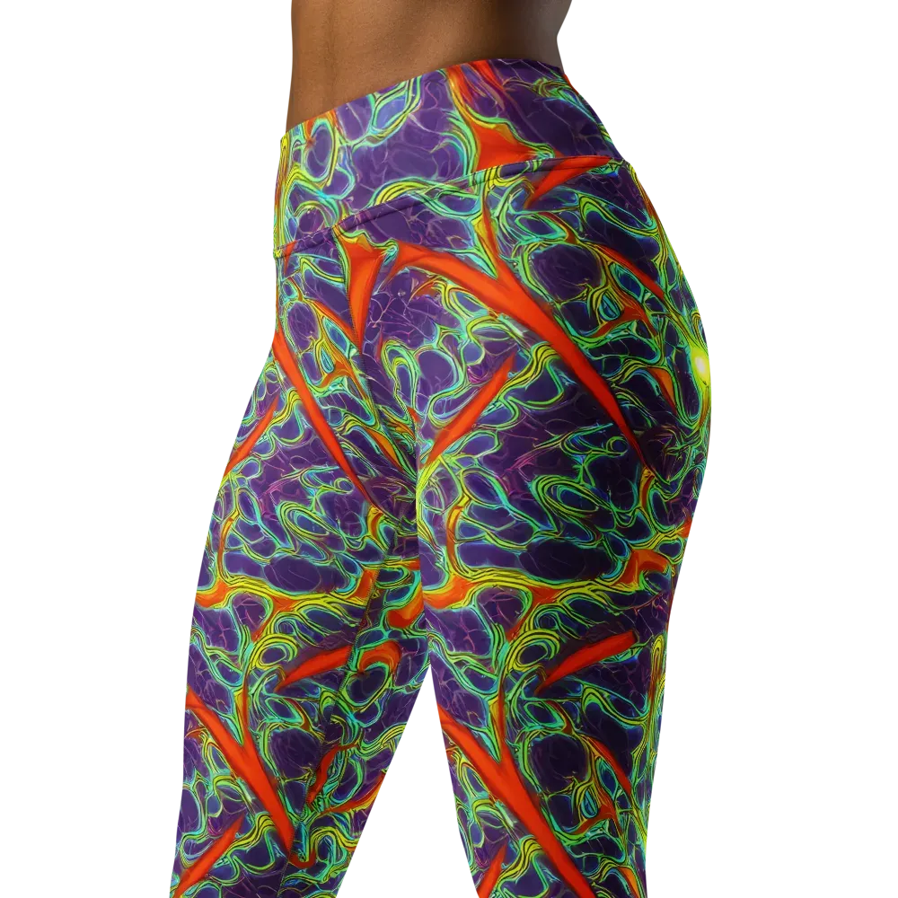 Plasma Maze on Yoga Leggings — Left Front