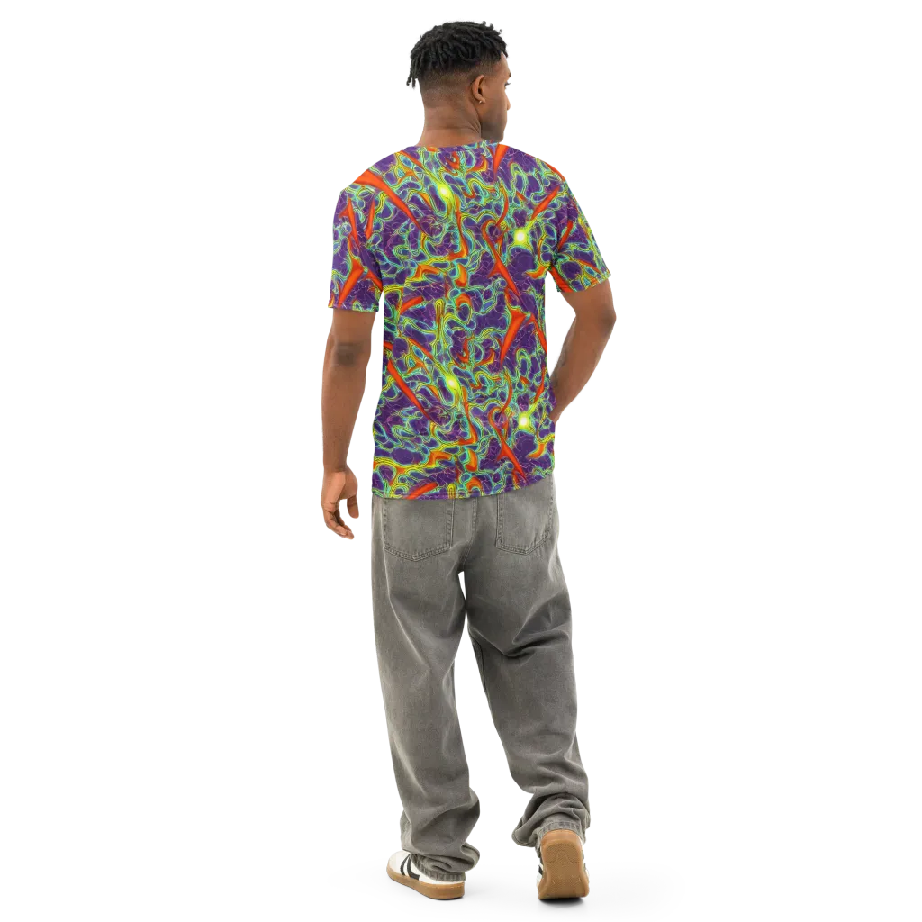Plasma Maze on Men's Cotton Crew Neck T-Shirt — Back
