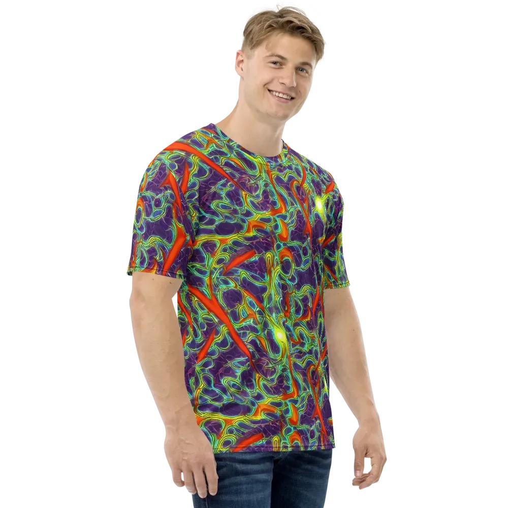 Plasma Maze on Men's Crew Neck T-Shirt — Right