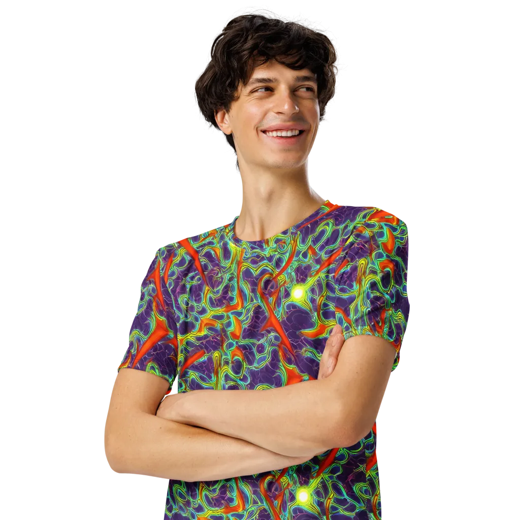 Plasma Maze on Men's Crew Neck T-Shirt — Left Front