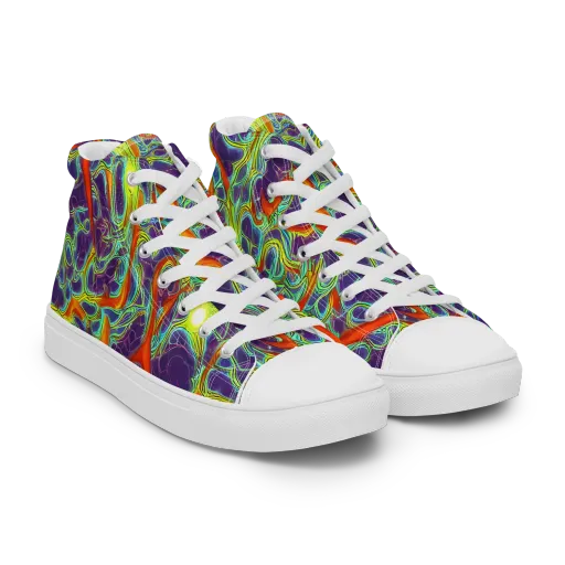 Plasma Maze on a Men's High Top Canvas Shoes