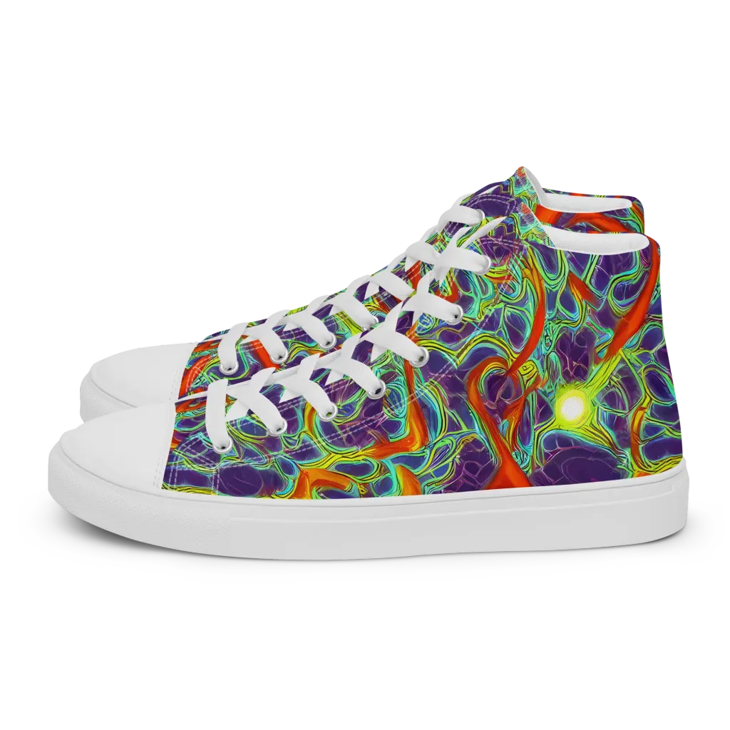 Plasma Maze on Men's High Top Canvas Shoes — Left
