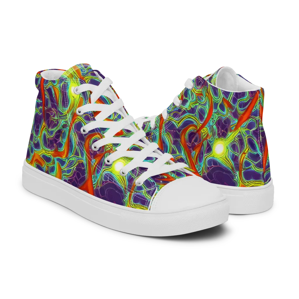 Plasma Maze on Men's High Top Canvas Shoes — Right
